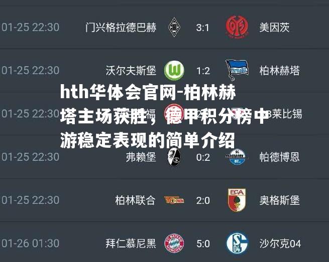 柏林赫塔主场获胜，德甲积分榜中游稳定表现的简单介绍